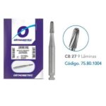 Detalhes Possuem lâminas invertidas para preservação dos esmaltes dos dentes.Broca AR baixa rotação.Possui 9 lâminas.Registro